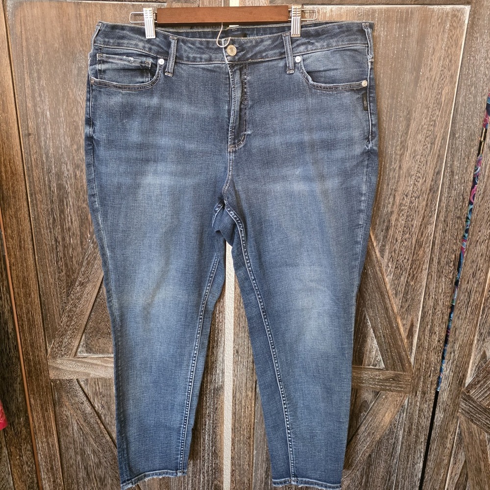 Silver Jeans Co Jeans Womens Size 20 Length 29 Medium Wash Suki Skinny High Rise